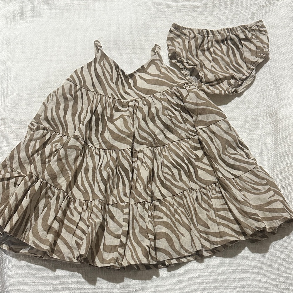 Zebra Print Dress and Bloomers Set